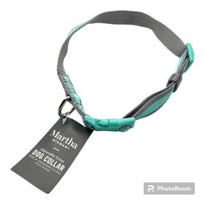 Martha Stewart dog collar NWT gray & teal Size 16-neck size 14”-20” | pp2